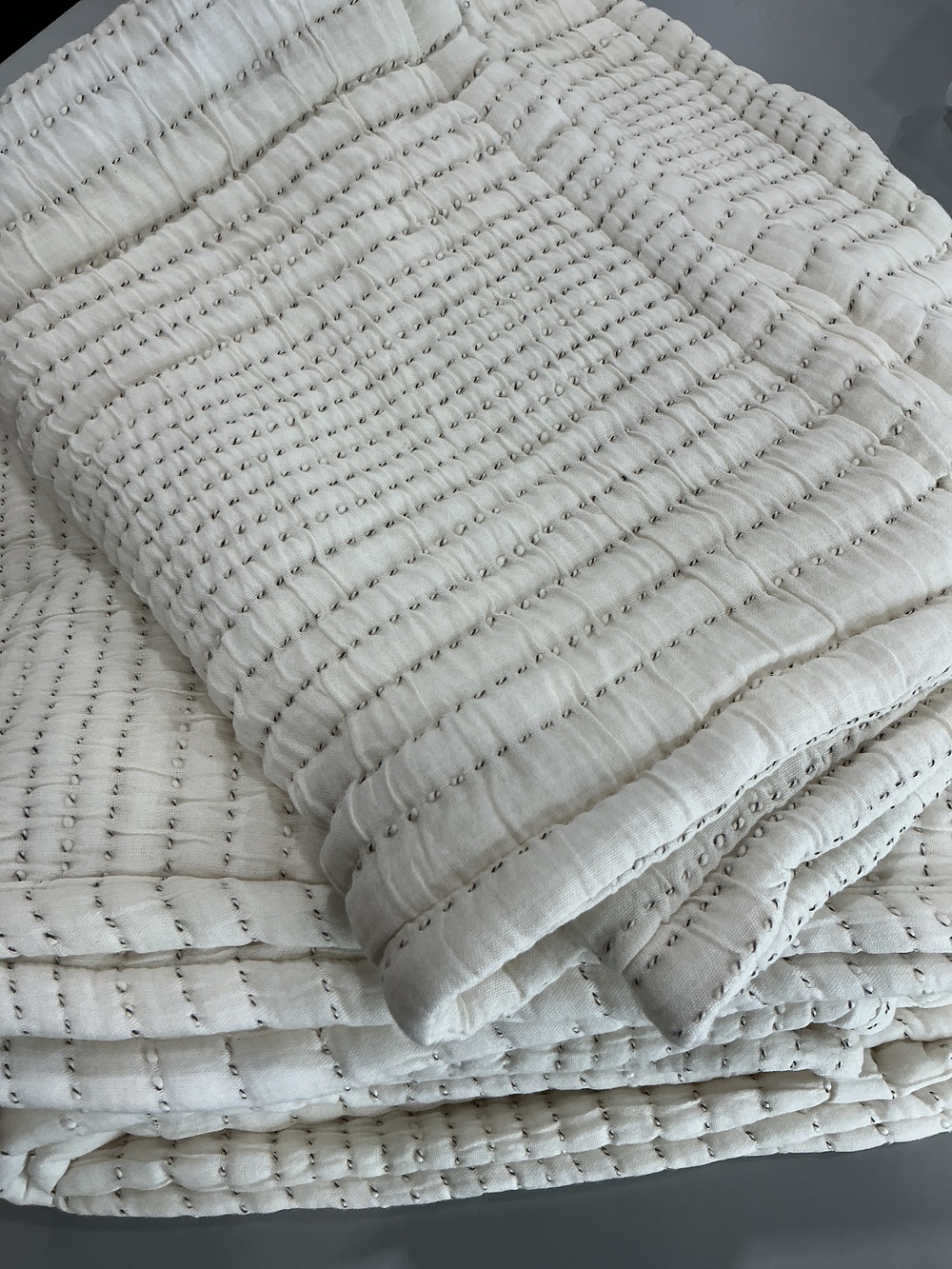 Organic Cotton Channel Stitch Coverlet Set
